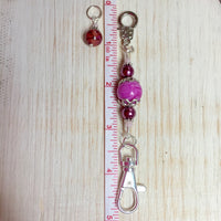 Agate Knitting Stitch Markers with Holder Clip, Gift for Knitters