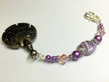 Purple Yarn Cutter Fob- Beaded Clover Yarn Cutter Lanyard- Yarn Cutter Jewelry |
