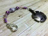 Purple Yarn Cutter Fob- Beaded Clover Yarn Cutter Lanyard- Yarn Cutter Jewelry |