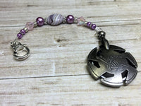 Purple Yarn Cutter Fob- Beaded Clover Yarn Cutter Lanyard- Yarn Cutter Jewelry |