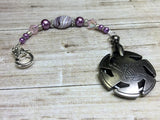 Purple Yarn Cutter Fob- Beaded Clover Yarn Cutter Lanyard- Yarn Cutter Jewelry |