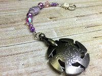 Purple Yarn Cutter Fob- Beaded Clover Yarn Cutter Lanyard- Yarn Cutter Jewelry |